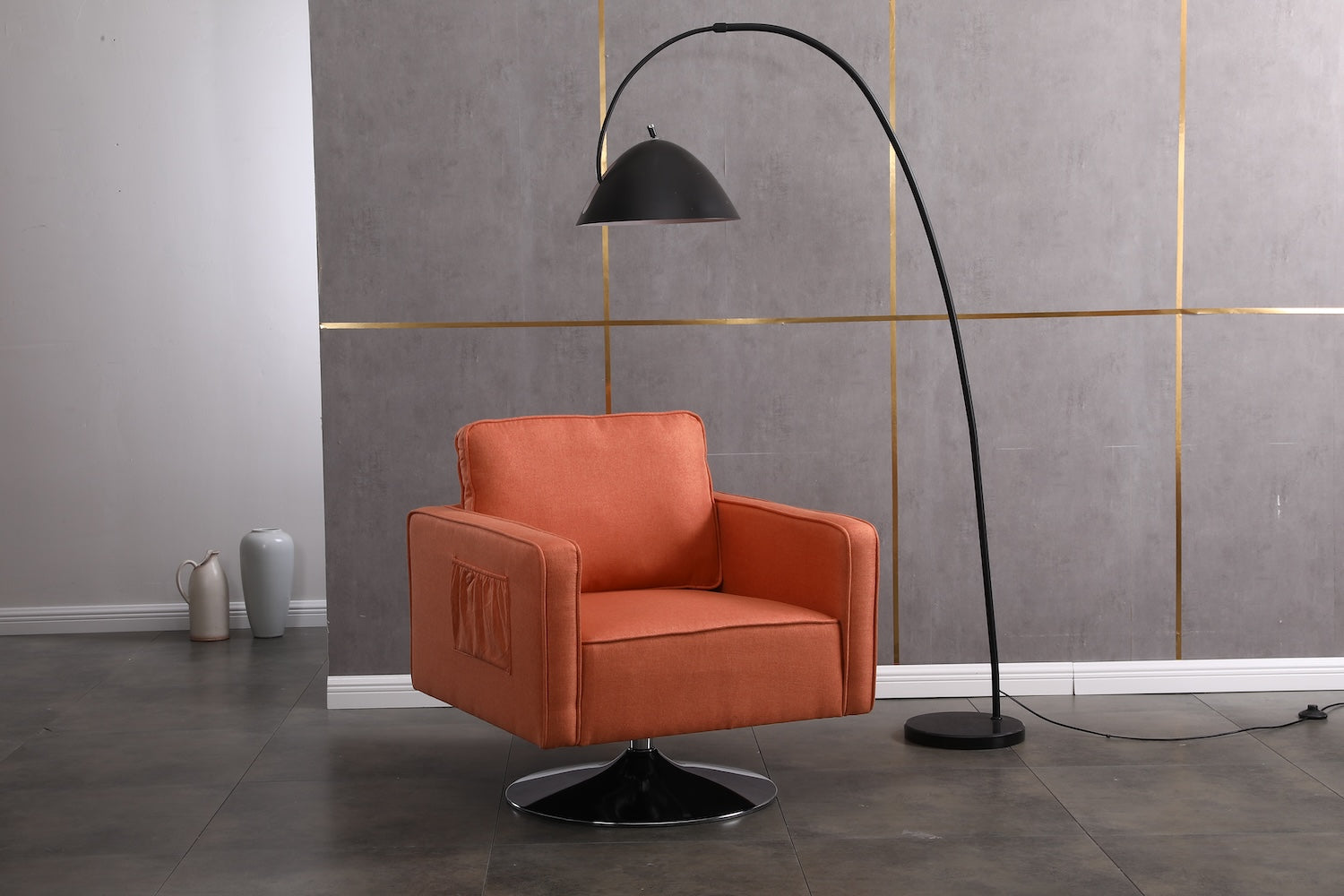Modern Office Chair Upholstered Cotton&Linen Swivel Task Chair