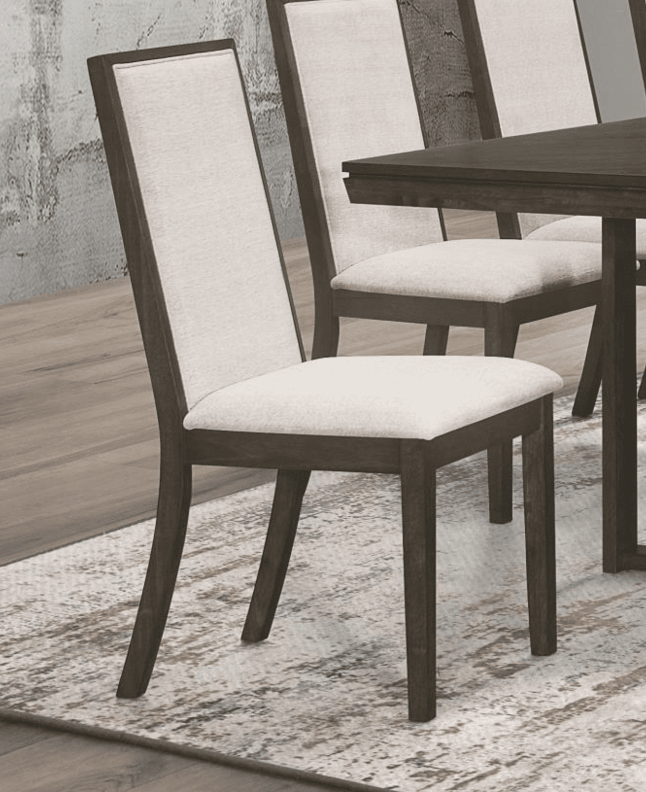 Dark grey upholstered online dining chairs