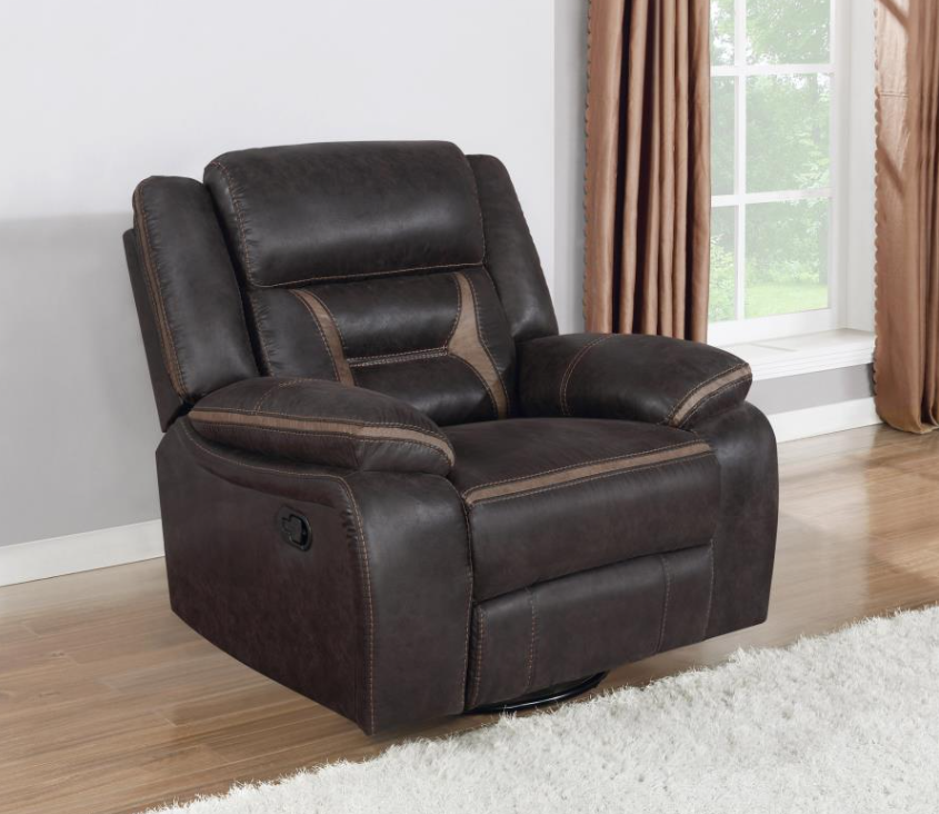 Greer Upholstered Tufted Back Glider Recliner Taupe Brown