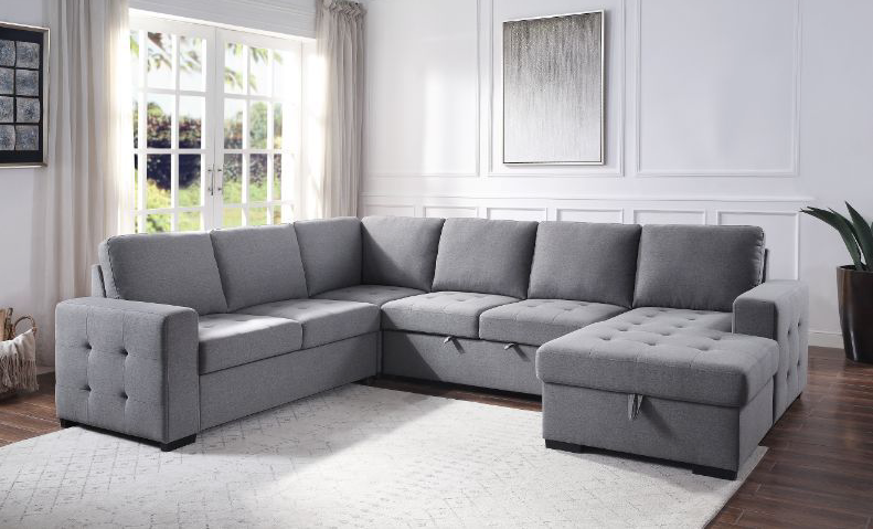 Light gray store sleeper sectional