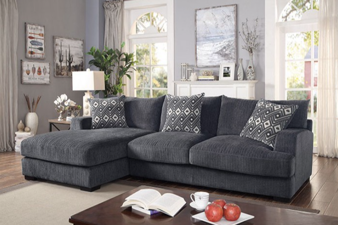 Sectional with shop pillow backs