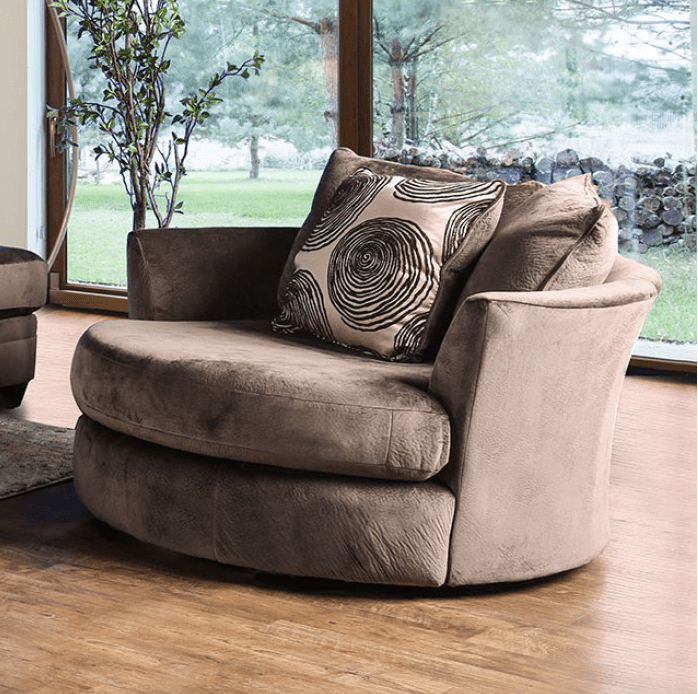 Plush round swivel discount chair