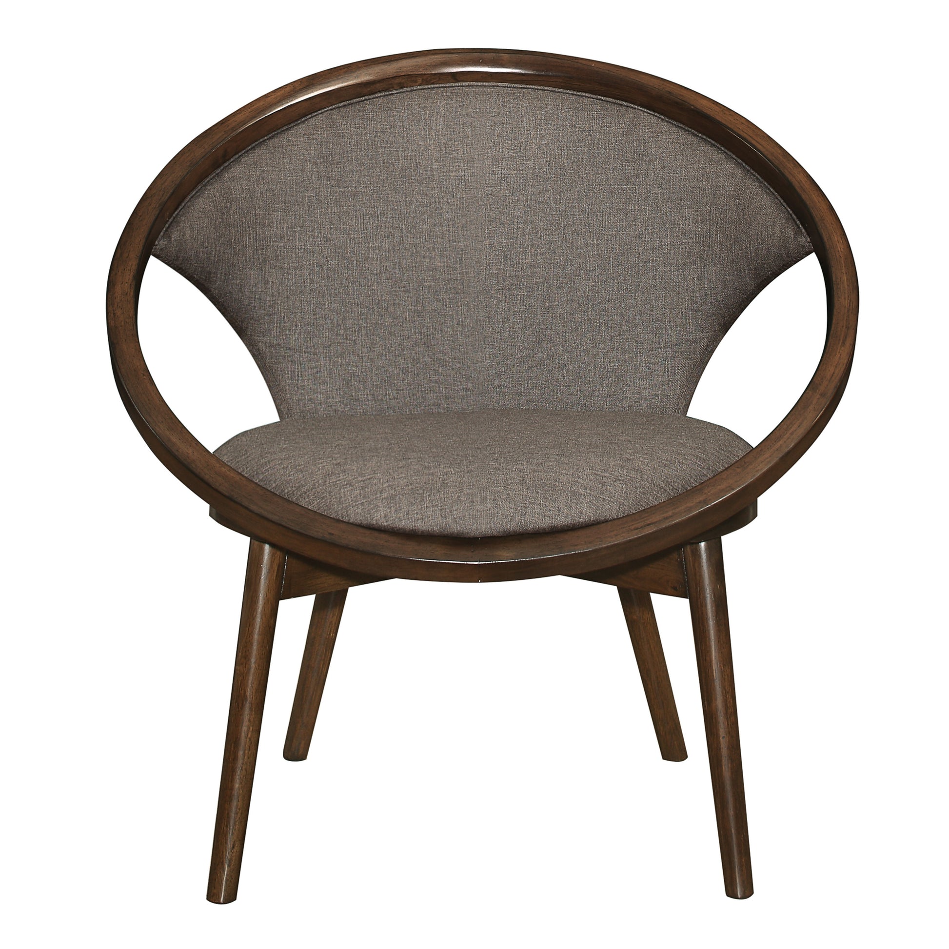 Liora Mid-Century Design Accent Chair in Chocolate Brown Fabric