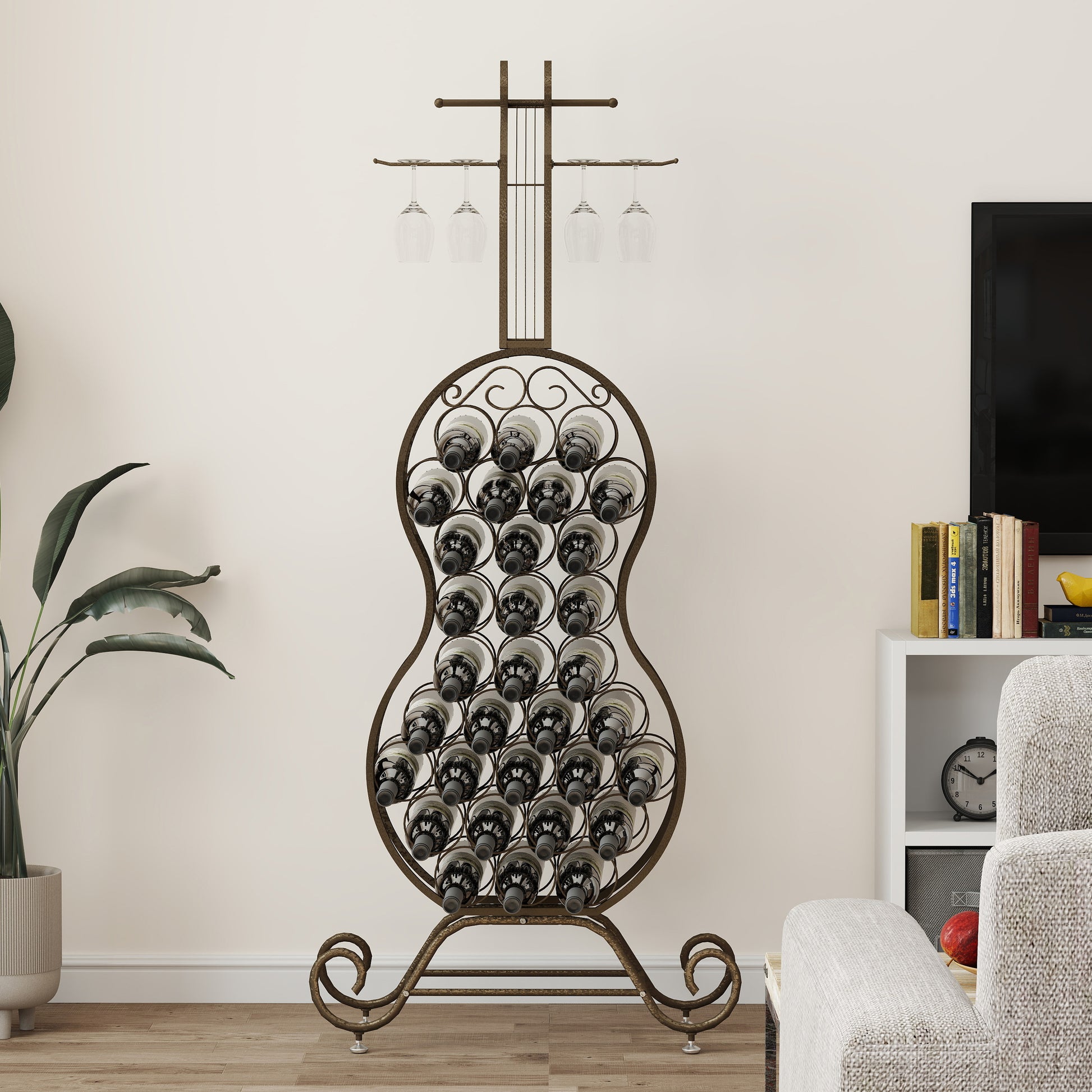 Cello Shape Wine Bakers Rack