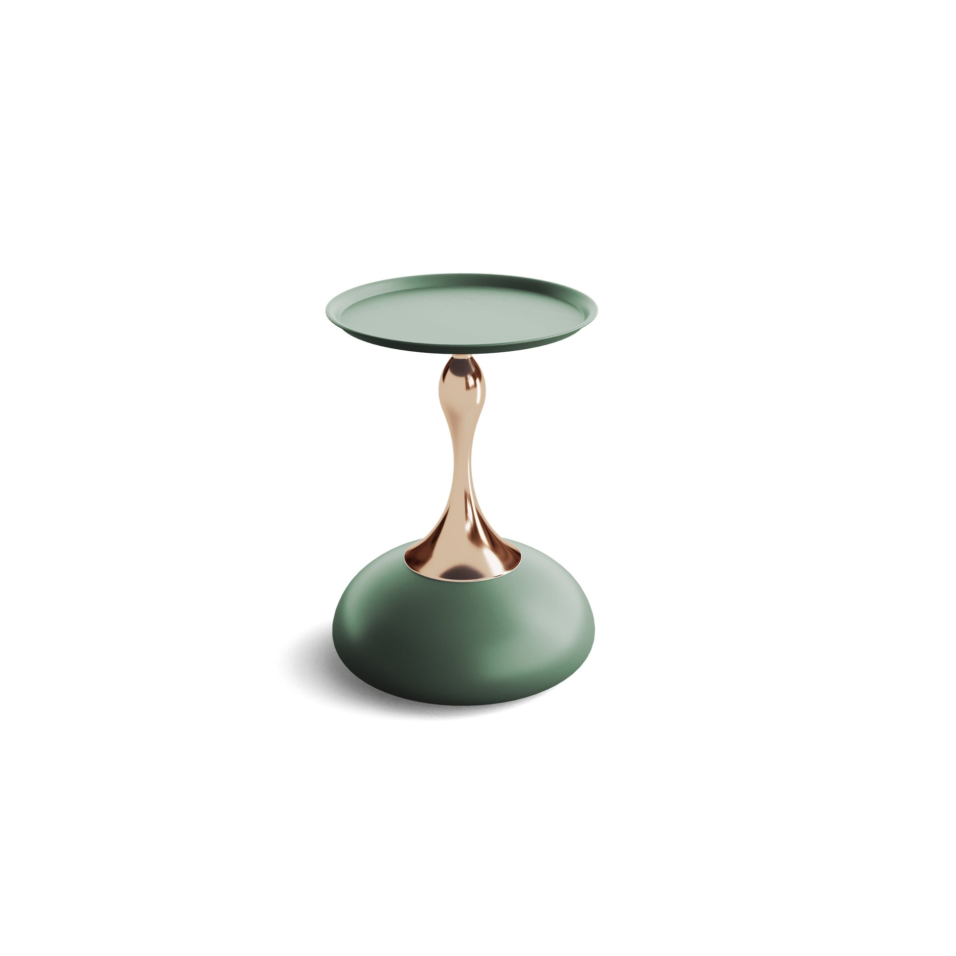 Braxton Modern Minimalist Iron End Table - Green & Gold