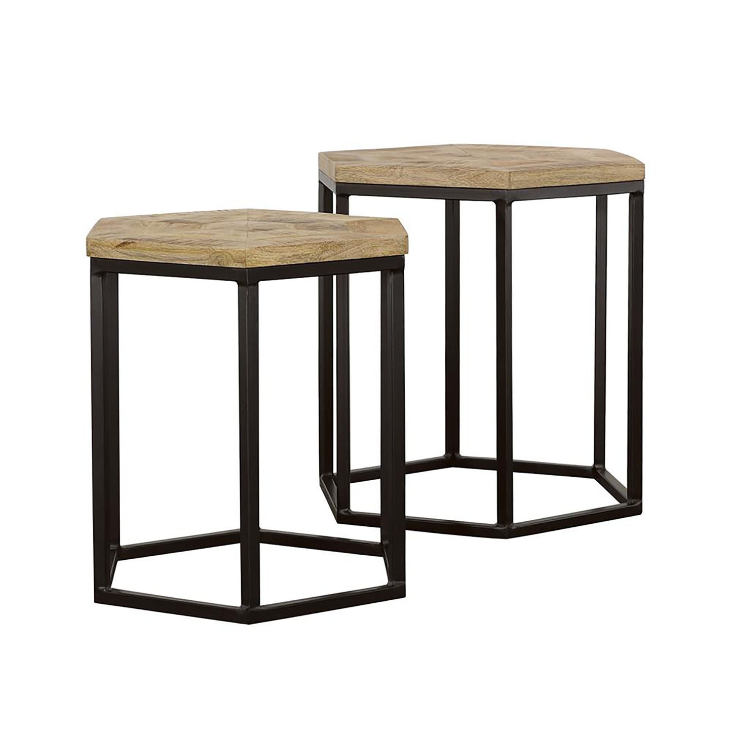 Natural and Black 2-Piece Nesting Table