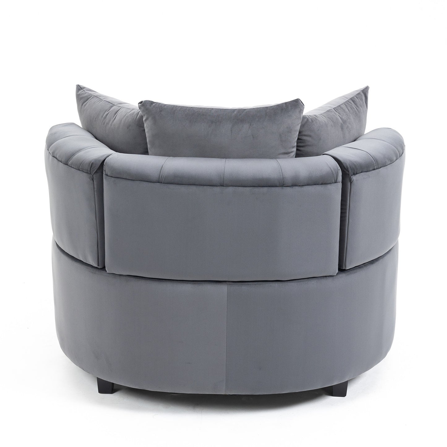 Fayola Velvet Akili Accent Chair, Gray