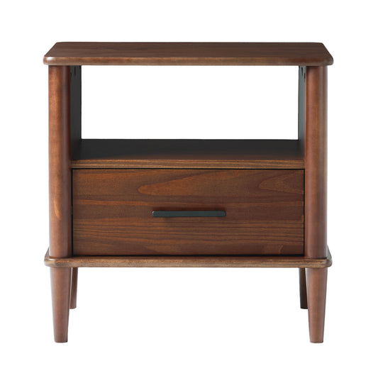 Camilla Transitional Solid Wood Spindle Nightstand – Walnut