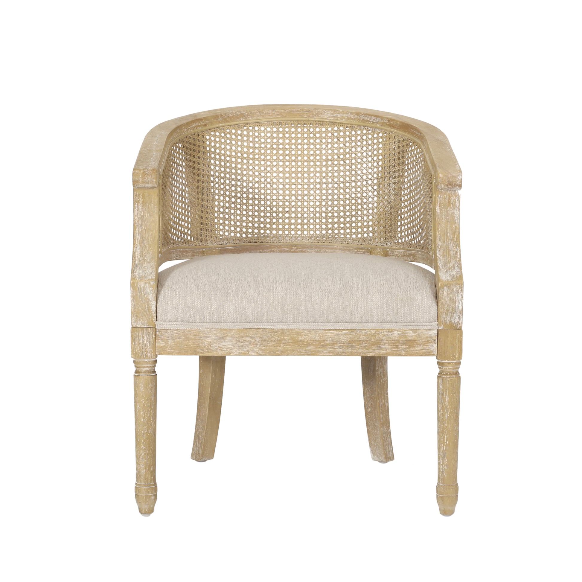 Winifred Modern Country Accent Chair with Rattan, Natural