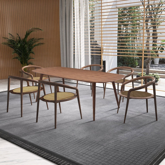 Douglas 71" Mid-Century Modern Dining Table, Walnut