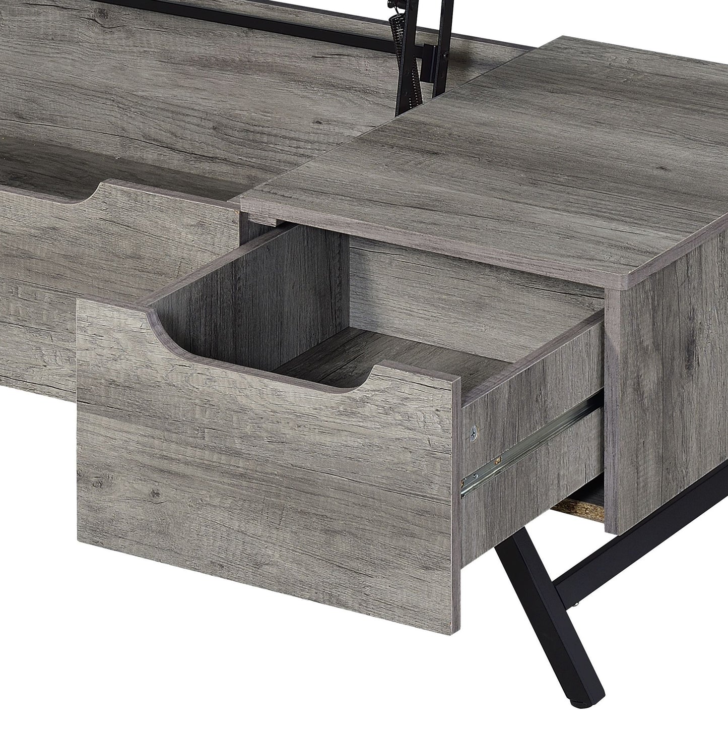 Throm Gray Oak Finish Coffee Table w/ Lift Top