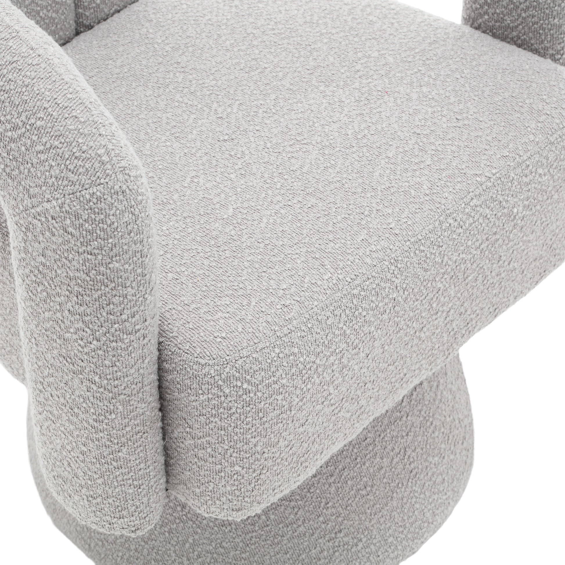 Coolmore Versatile Comfort Light Gray Boucle 360° Swivel Cuddle Barrel Accent Chair