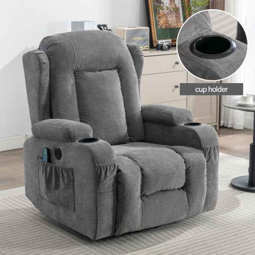 Whitlea Power Lift Recliner with Infinite Position, Heat, & Massage, Gray