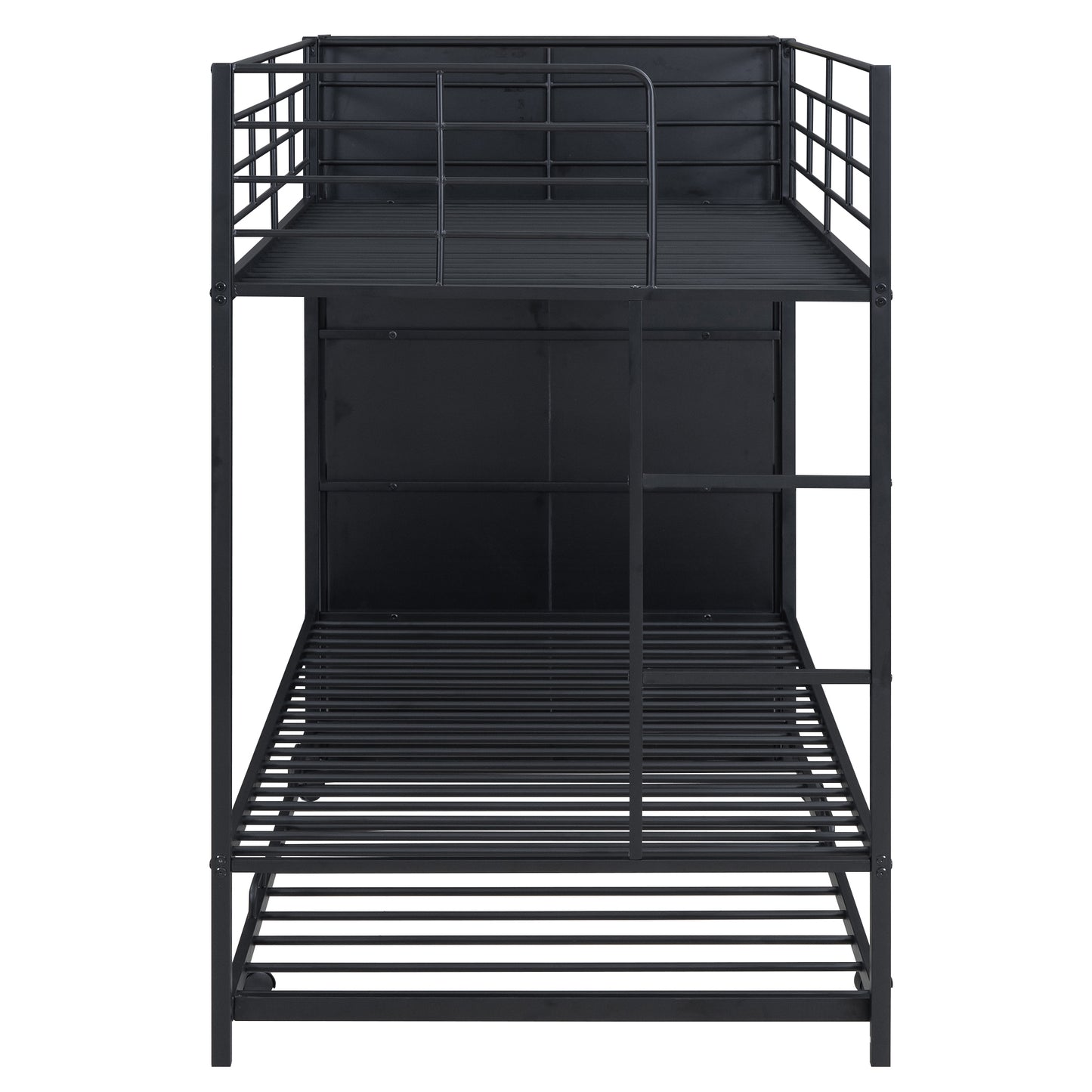 Lauren Twin Bunk Bed with Trundle & Bookcase, Black