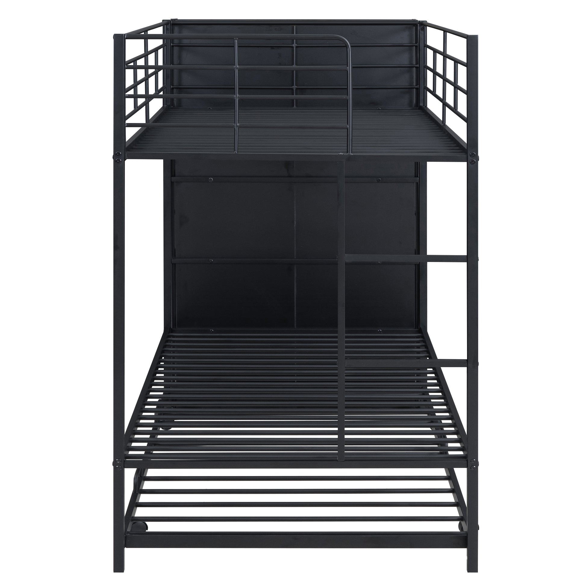 Lauren Twin Bunk Bed with Trundle & Bookcase, Black