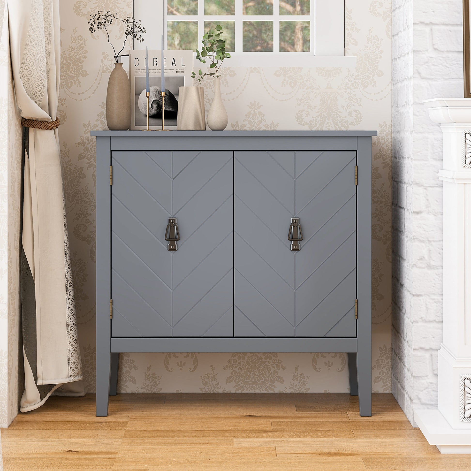 Jordan Modern 2-Door Accent Cabinet - Gray