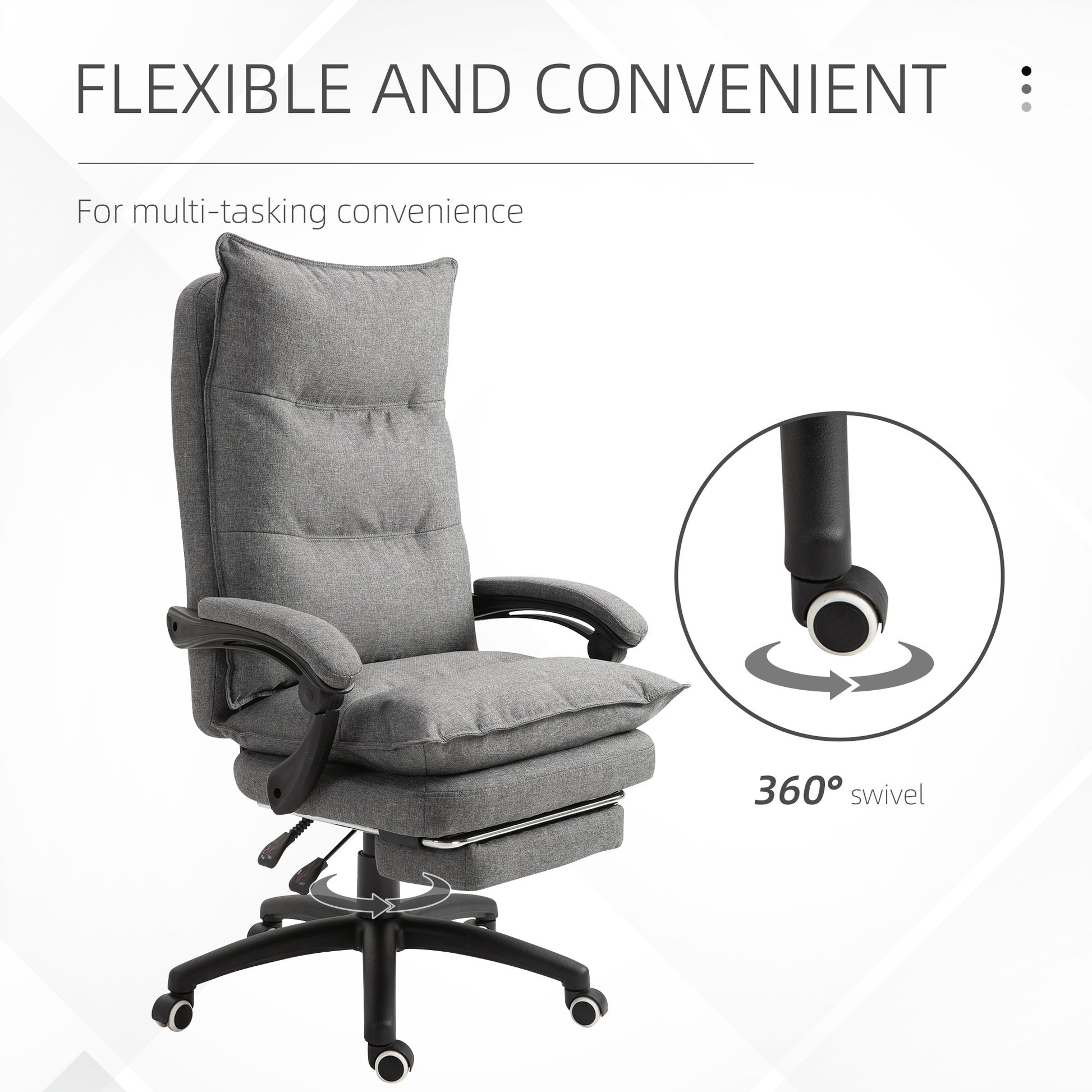 Jetta 360° Swivel Executive Office Chair Adjustable Height, Gray