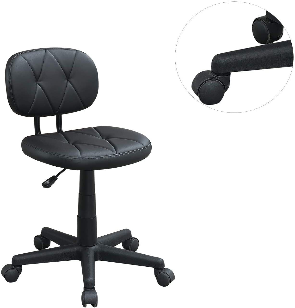 Modern PU Leather Office Chair, Black