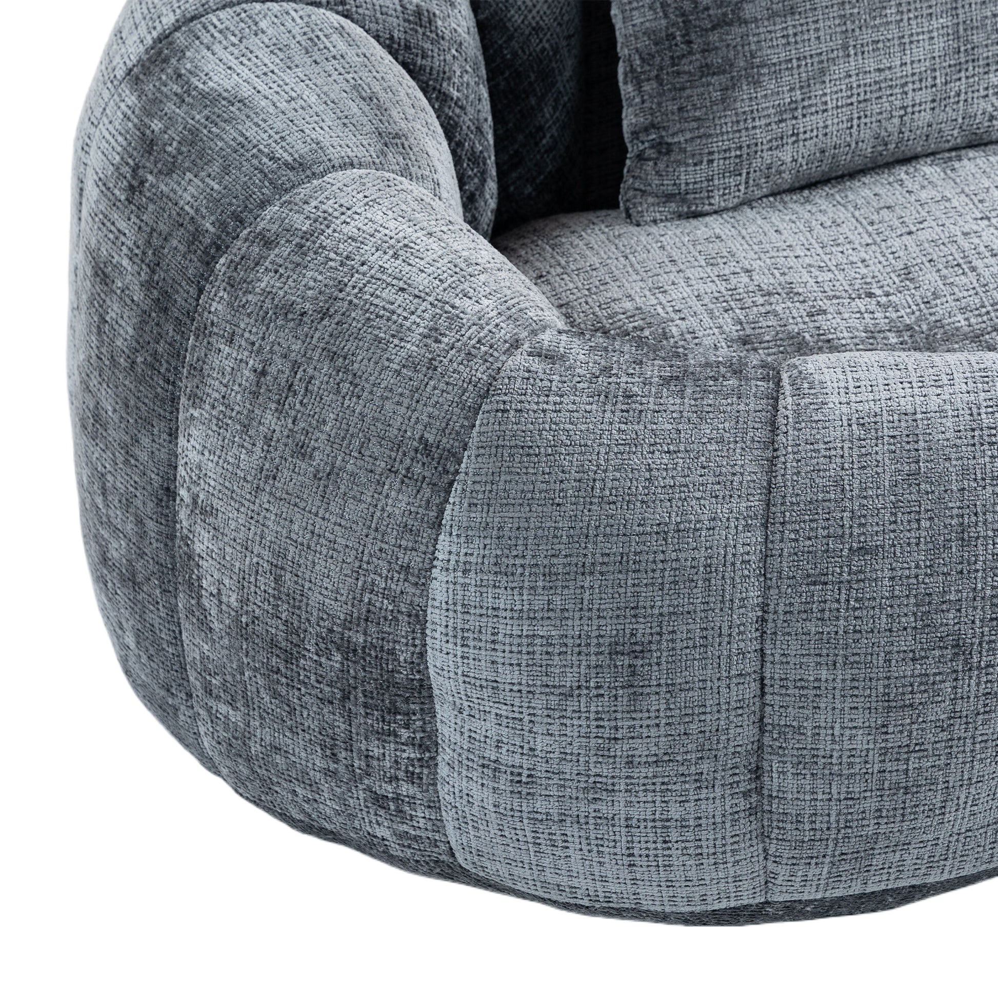 Coolmore Versatile Elegance Gray Chenille High-Back 2 Seater Bean Bag Sofa for Indoor & Outdoor Relaxation