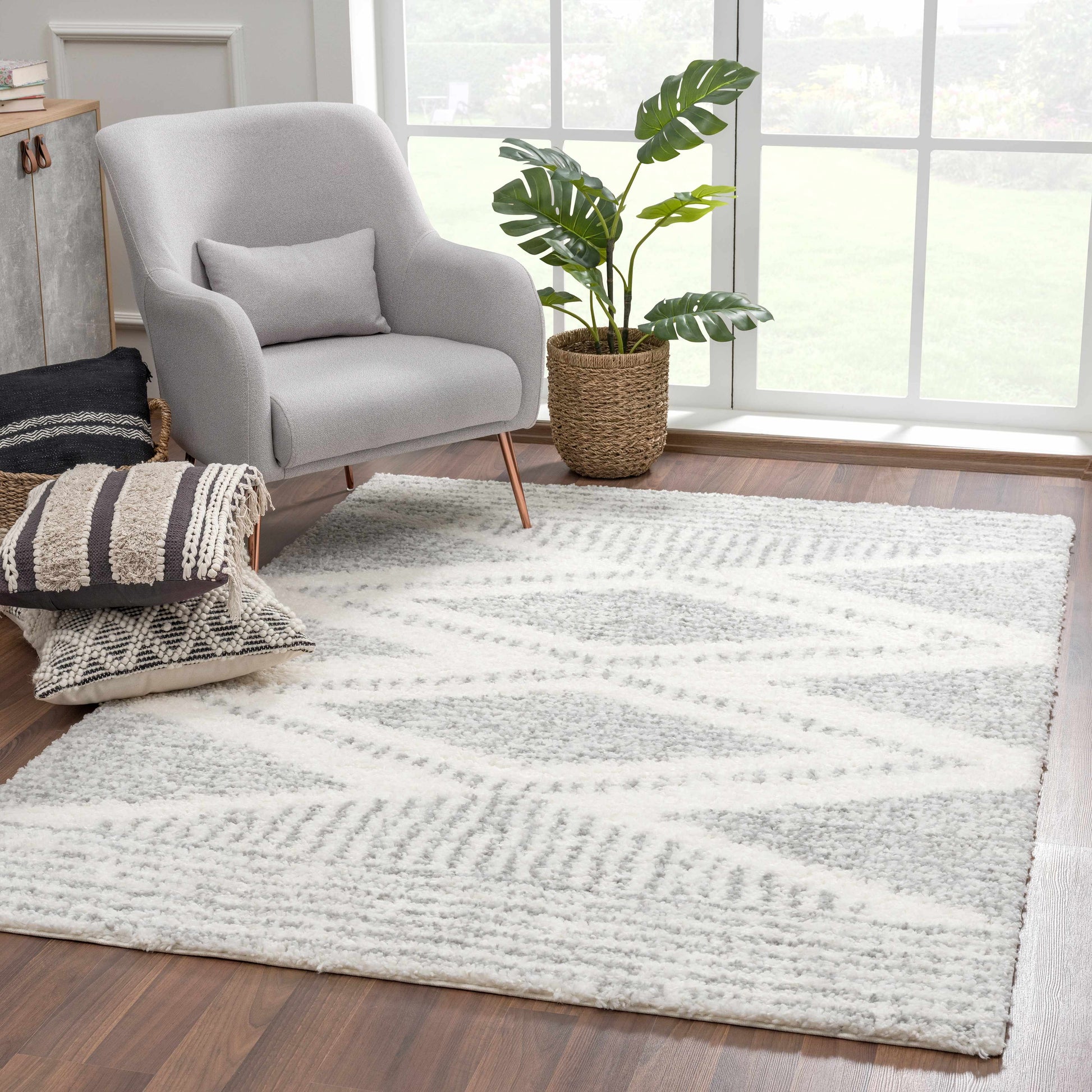 Trunding Plush Area Rug in Gray