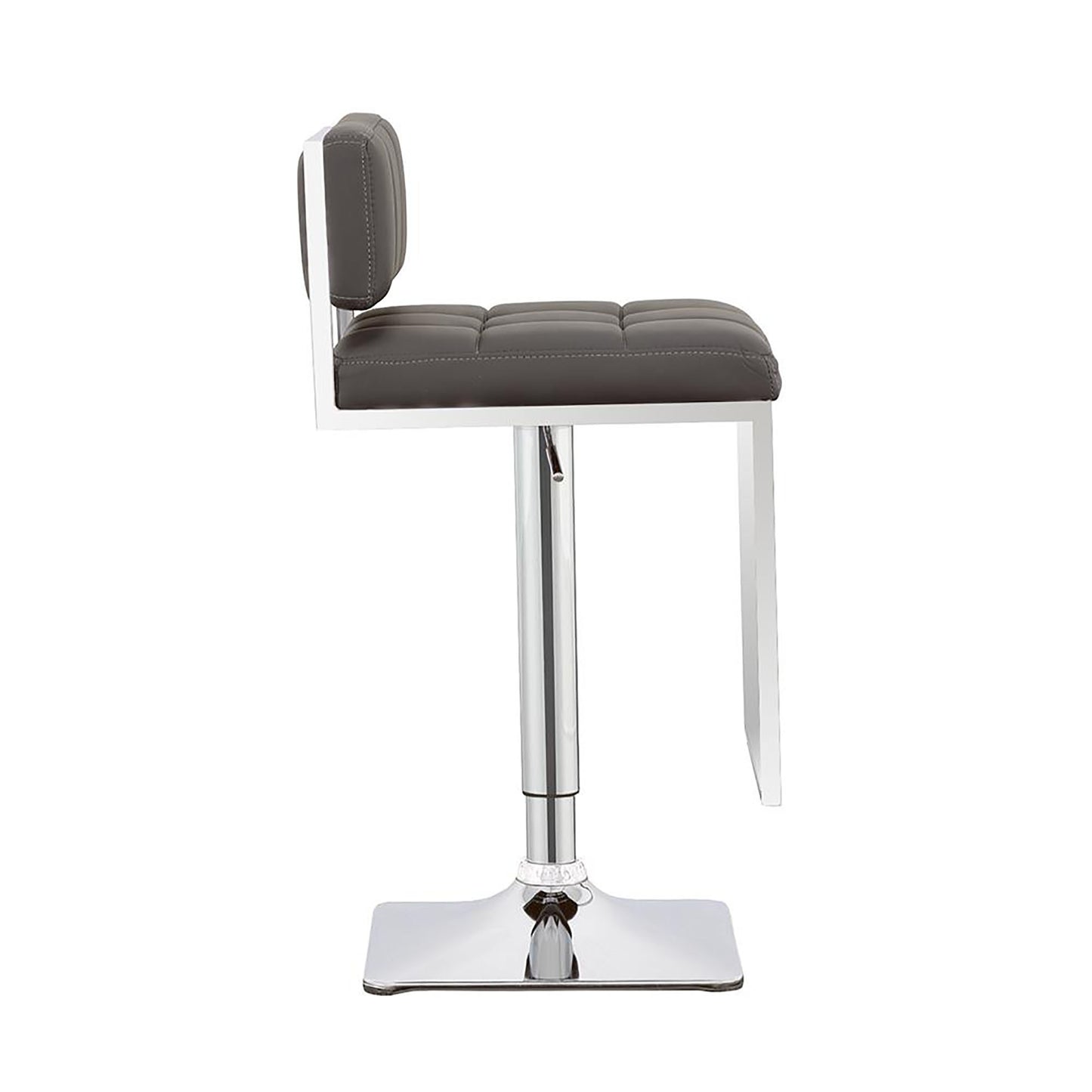 Tanner Grey and Chrome Adjustable Bar Stool Set of 1