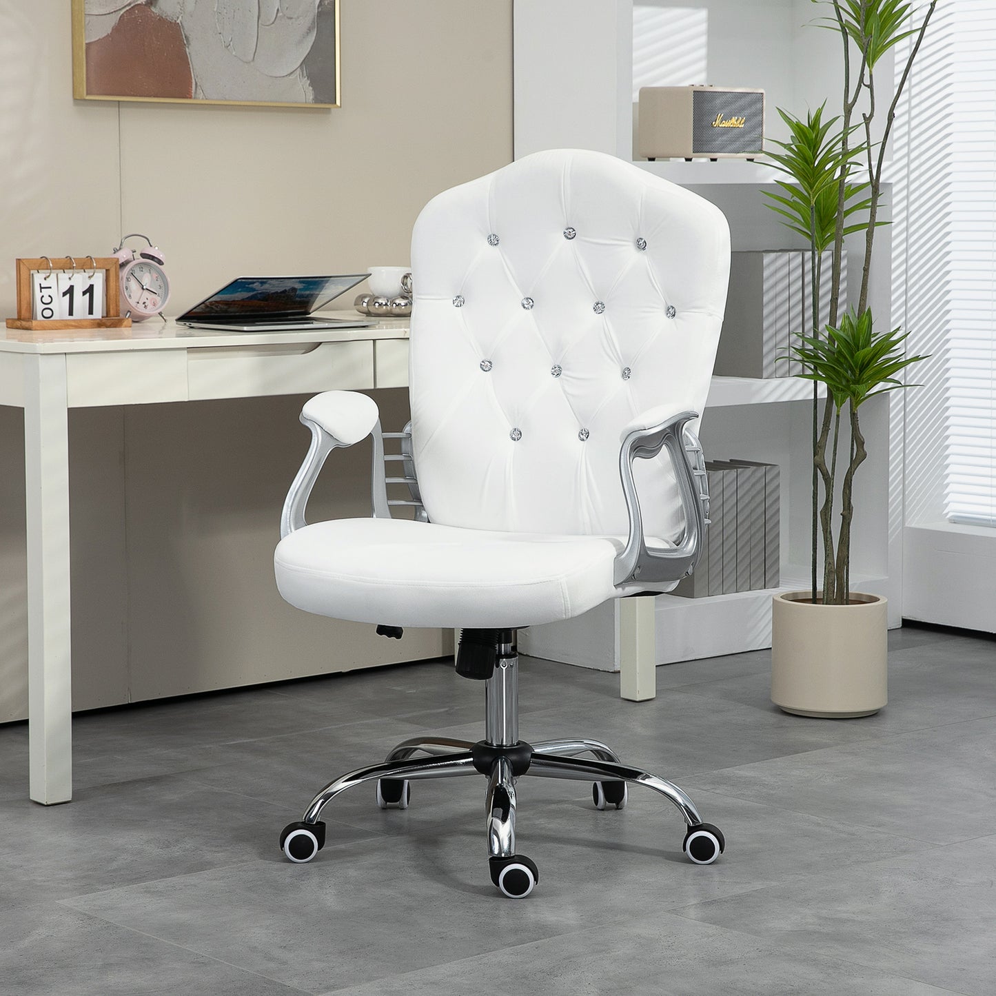 Misty Upholstered Office Chair, White