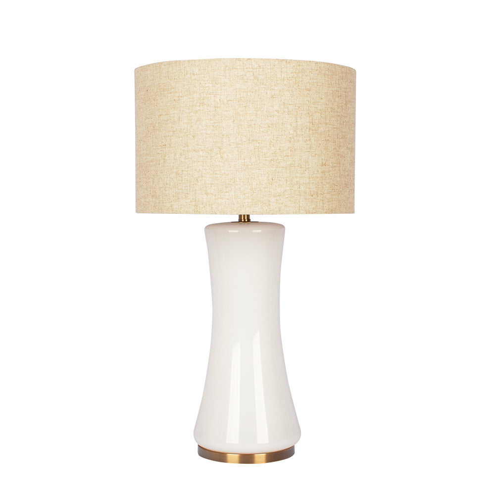 Cascade Glass Lamp Golden Base Off White Glass Table Lamp