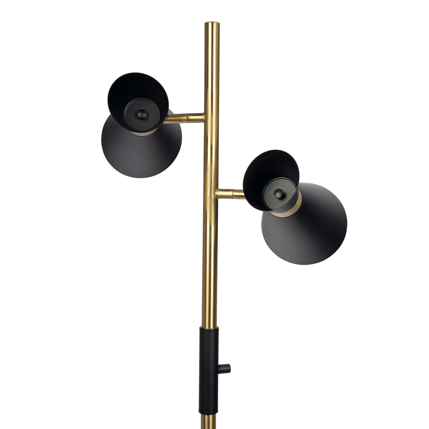 Axis Brassed Gold Floor Lamp with 4-Way Switch Double Spots with Metal Base