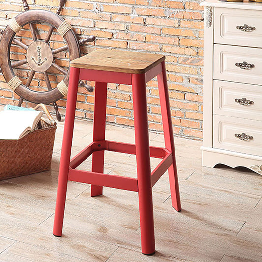 Ecklin Armless Bar Stool with Natural Finish Seat Set of 1