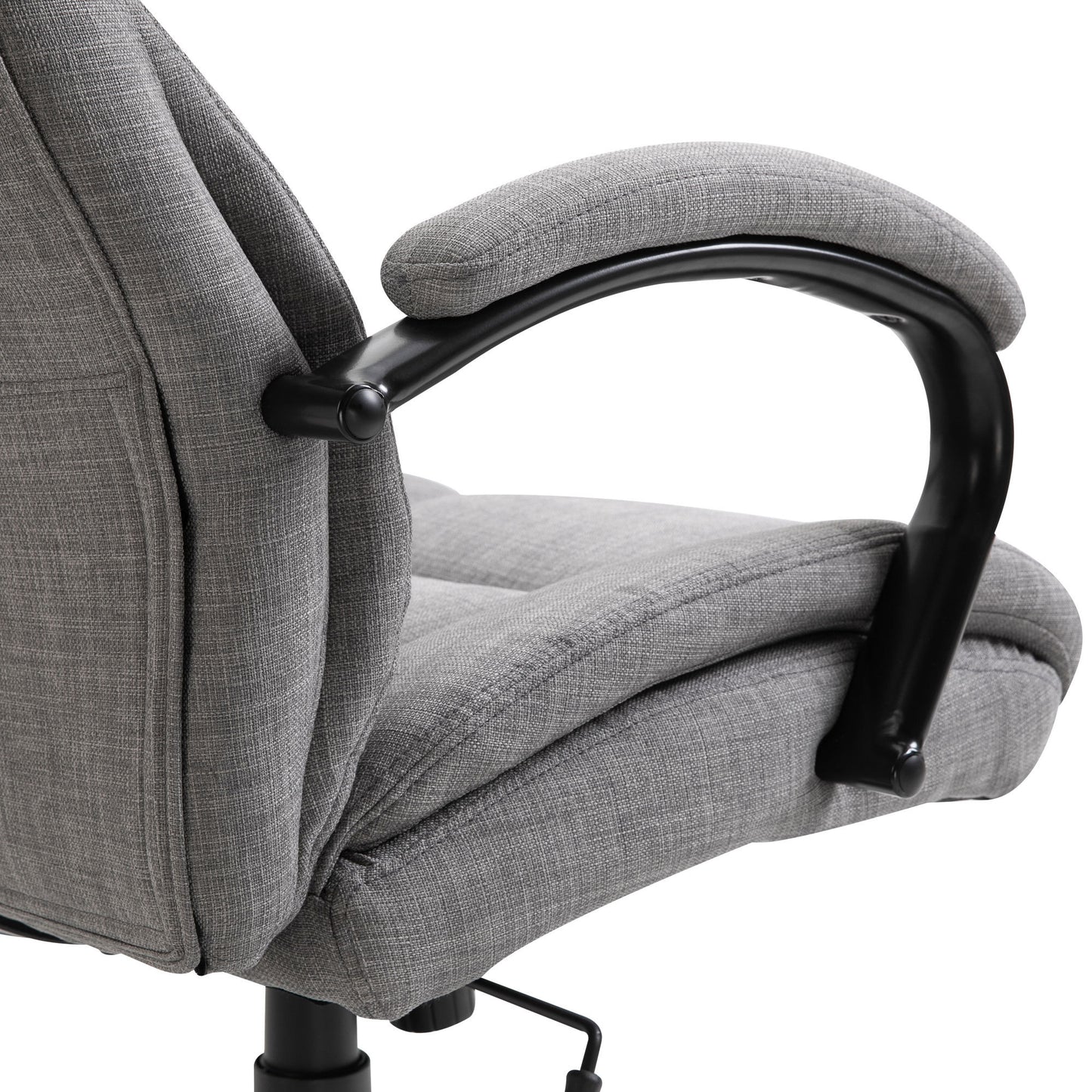 Angelina Big & Tall Linen Upholstered Office Chair, Gray