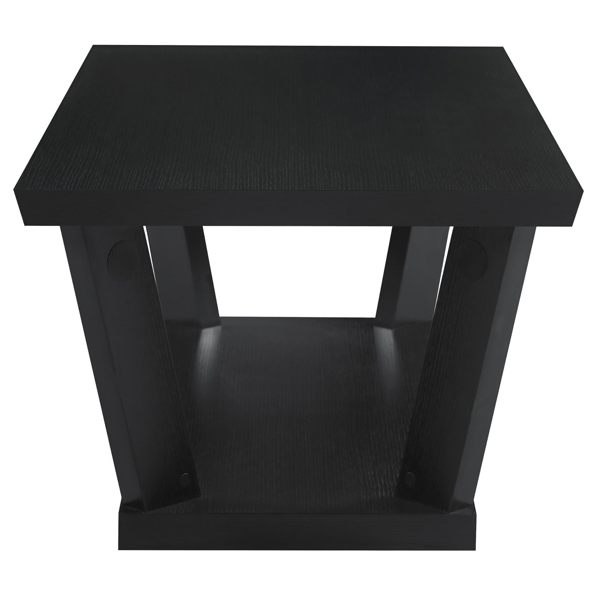 Black 3-piece Occasional Set with Bottom Shelf