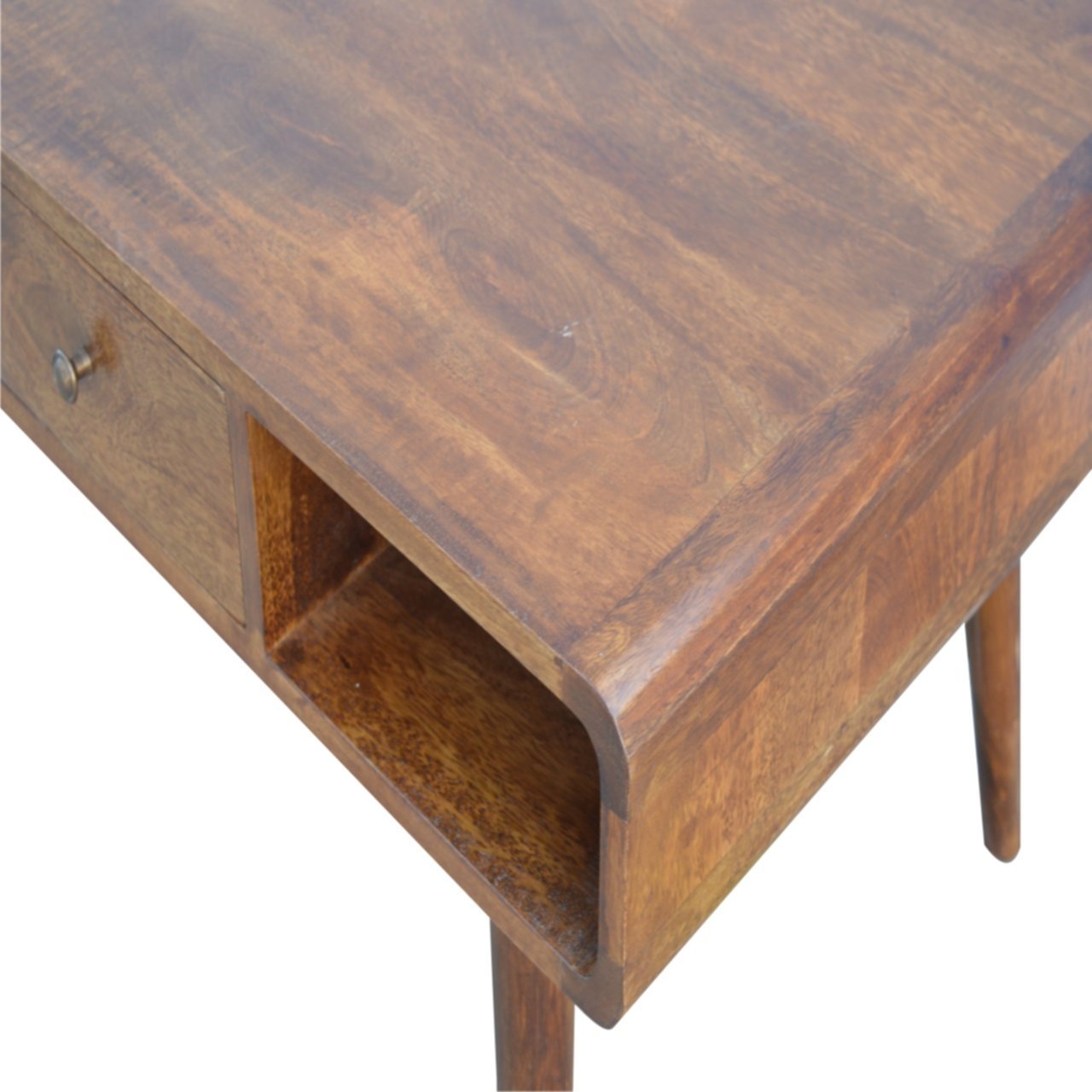 Maude Solid Wood Curved Chestnut Coffee Table