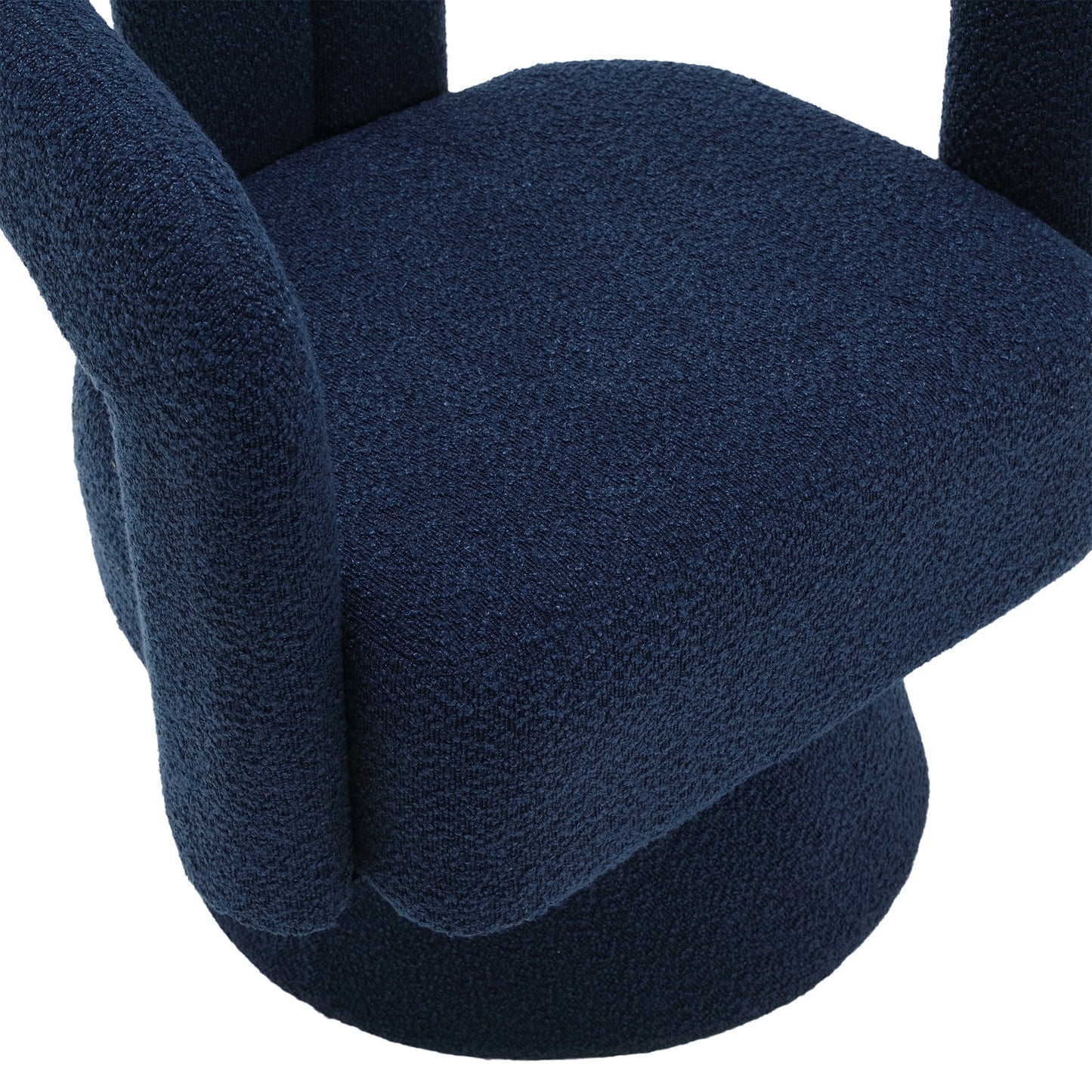 Coolmore Versatile Comfort Navy Boucle 360° Swivel Cuddle Barrel Accent Chair