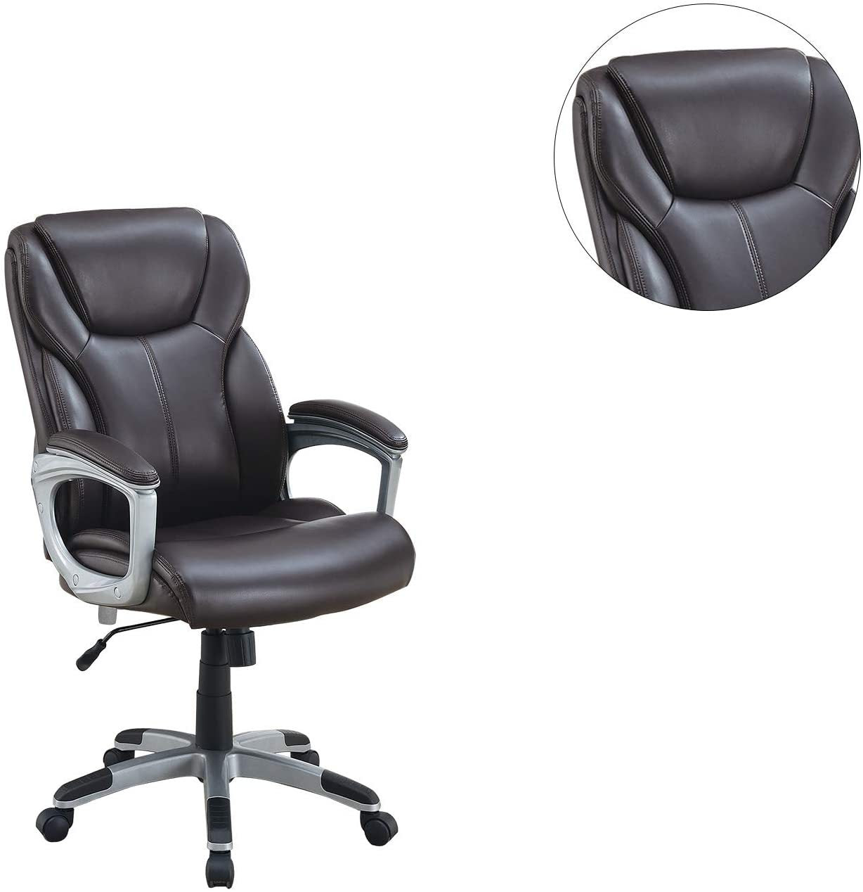 Modern PU Leather Executive Office Chair, Black