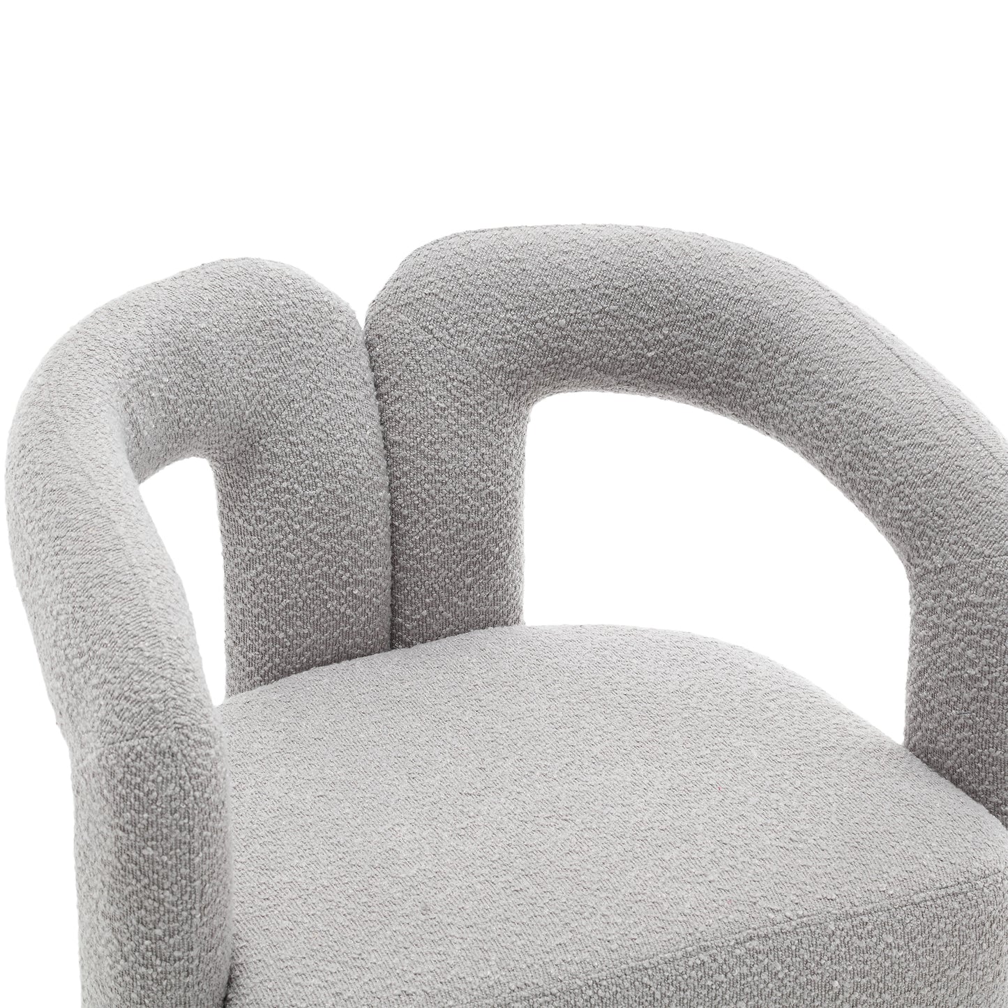 Coolmore Versatile Comfort Light Gray Boucle 360° Swivel Cuddle Barrel Accent Chair