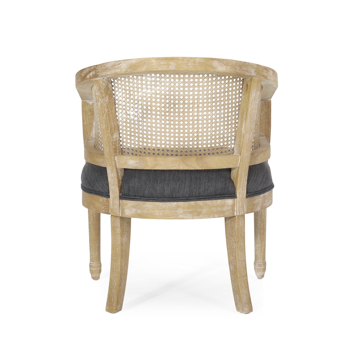 Winifred Modern Country Accent Chair with Rattan, Gray & Natural