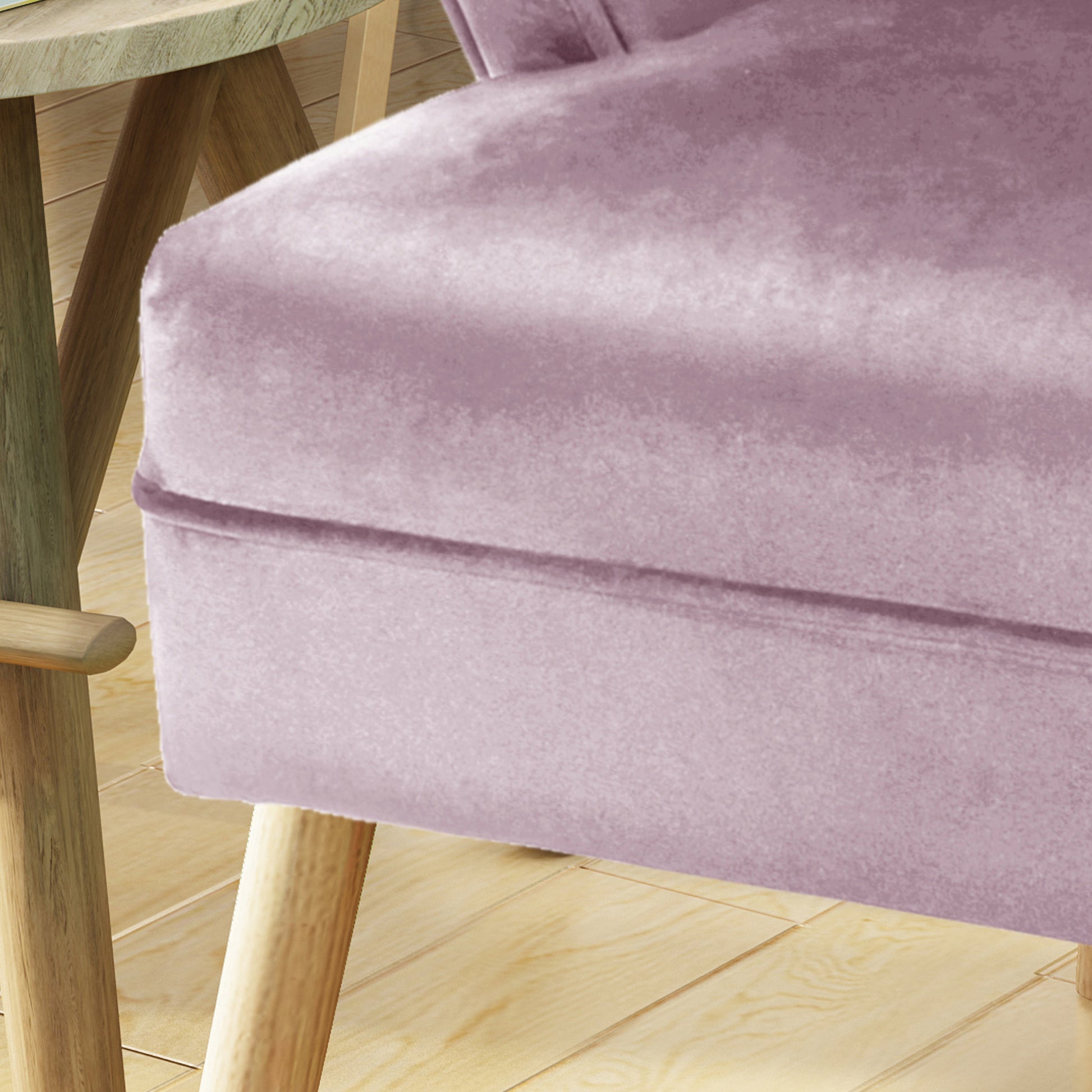 Wren Mid-Century Lavender Purple Velvet Tufted Accent Chair