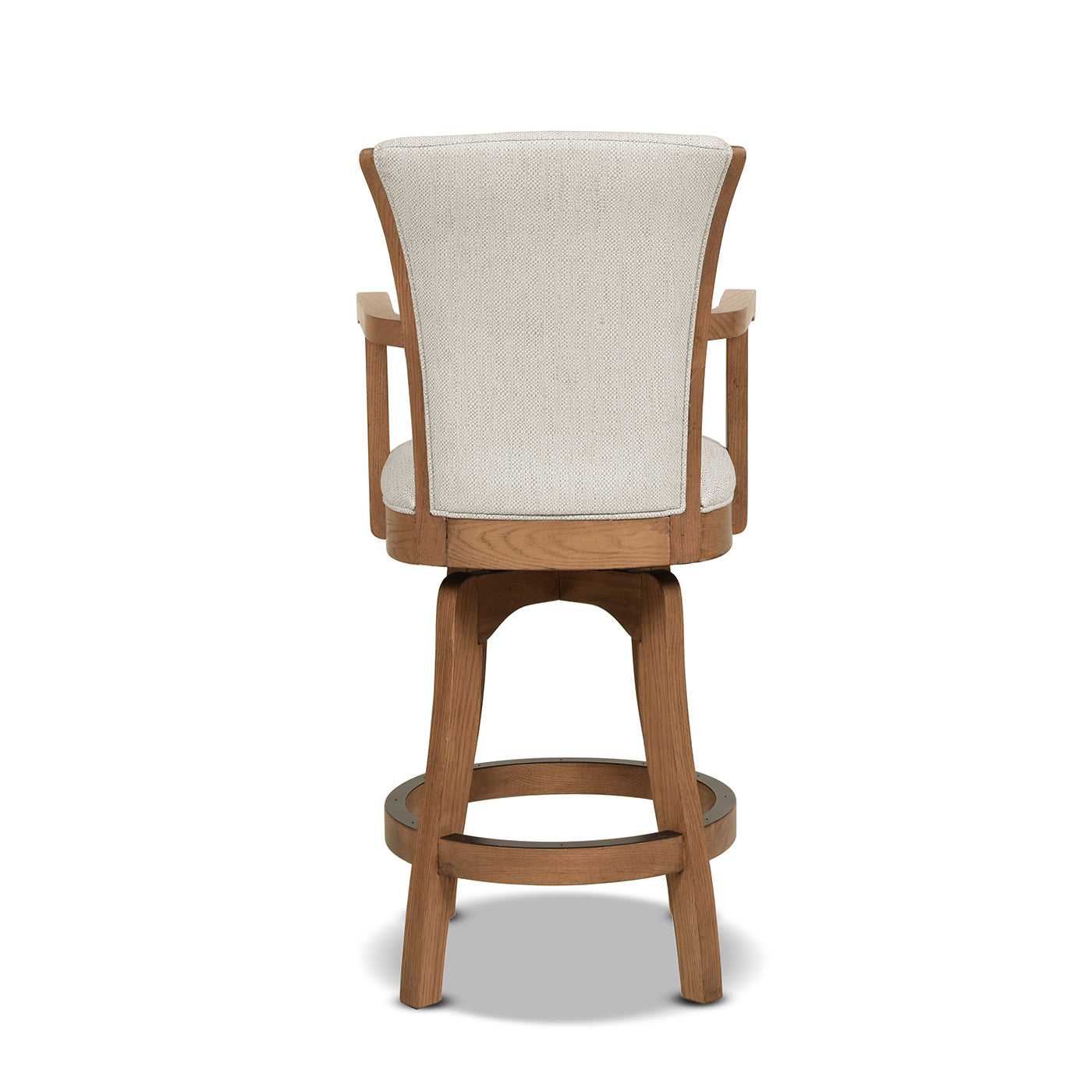 Galatea 27in Swivel Counter Height Bar Stool, White Pepper Stain Resistant High Performance Polyester