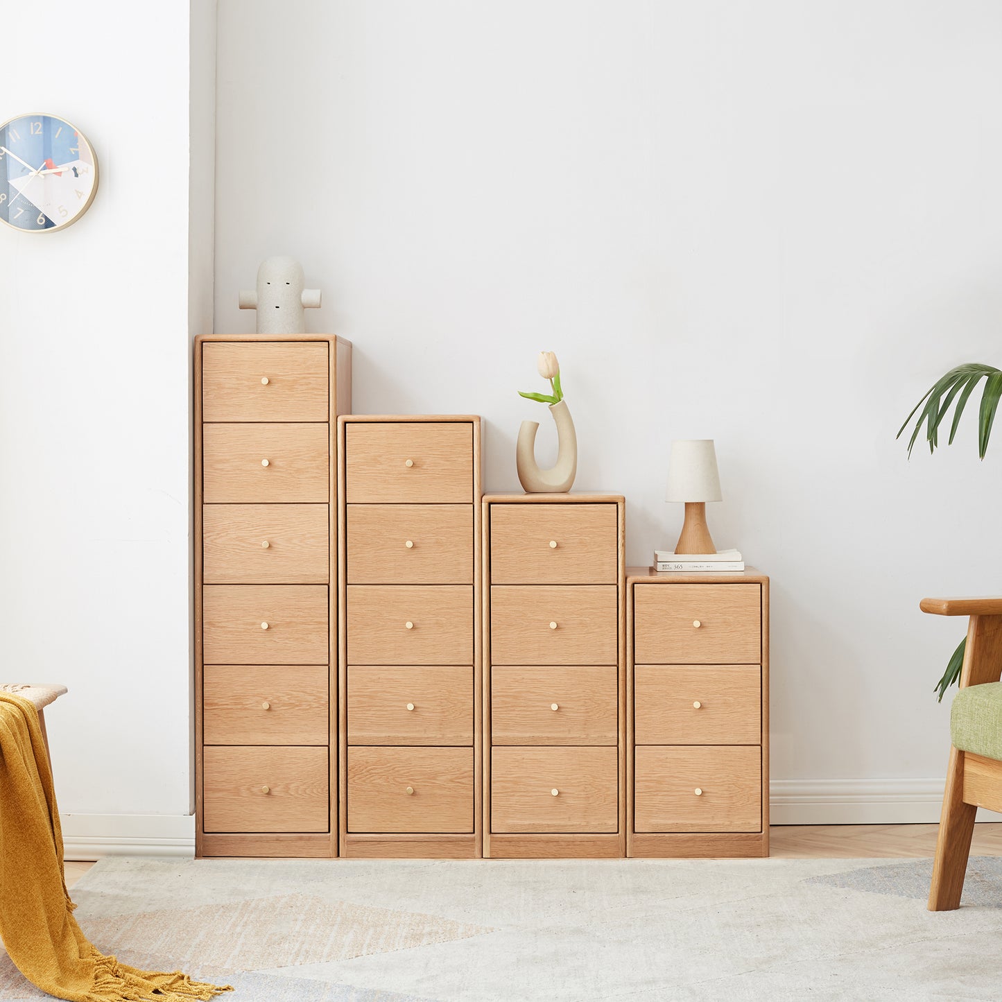 Parker 4-Drawer Solid Oak Chest