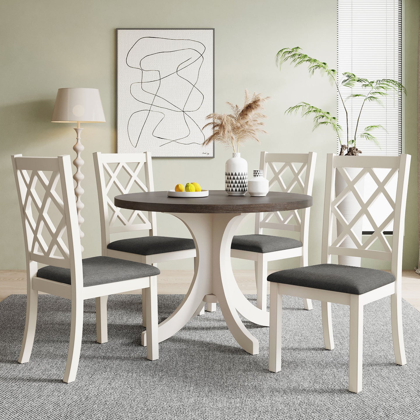 Belmont Mid-Century Modern 5-Piece Dining Set