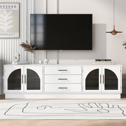 Hawthorne Modern TV Stand with Center Media Console, White