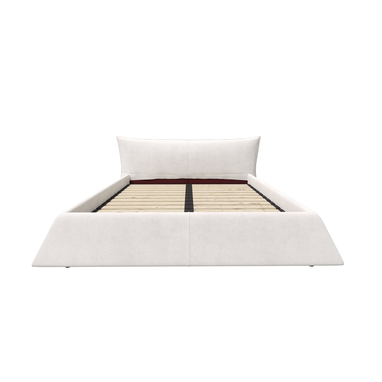 Zephyra Modern Velvet King Size Platform Bed in Cream