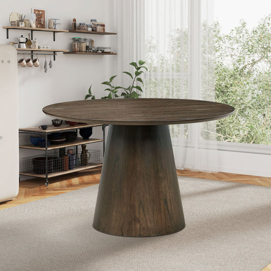 Bernadette 47.24'' Round Mid-Century Modern Dining Table, Walnut