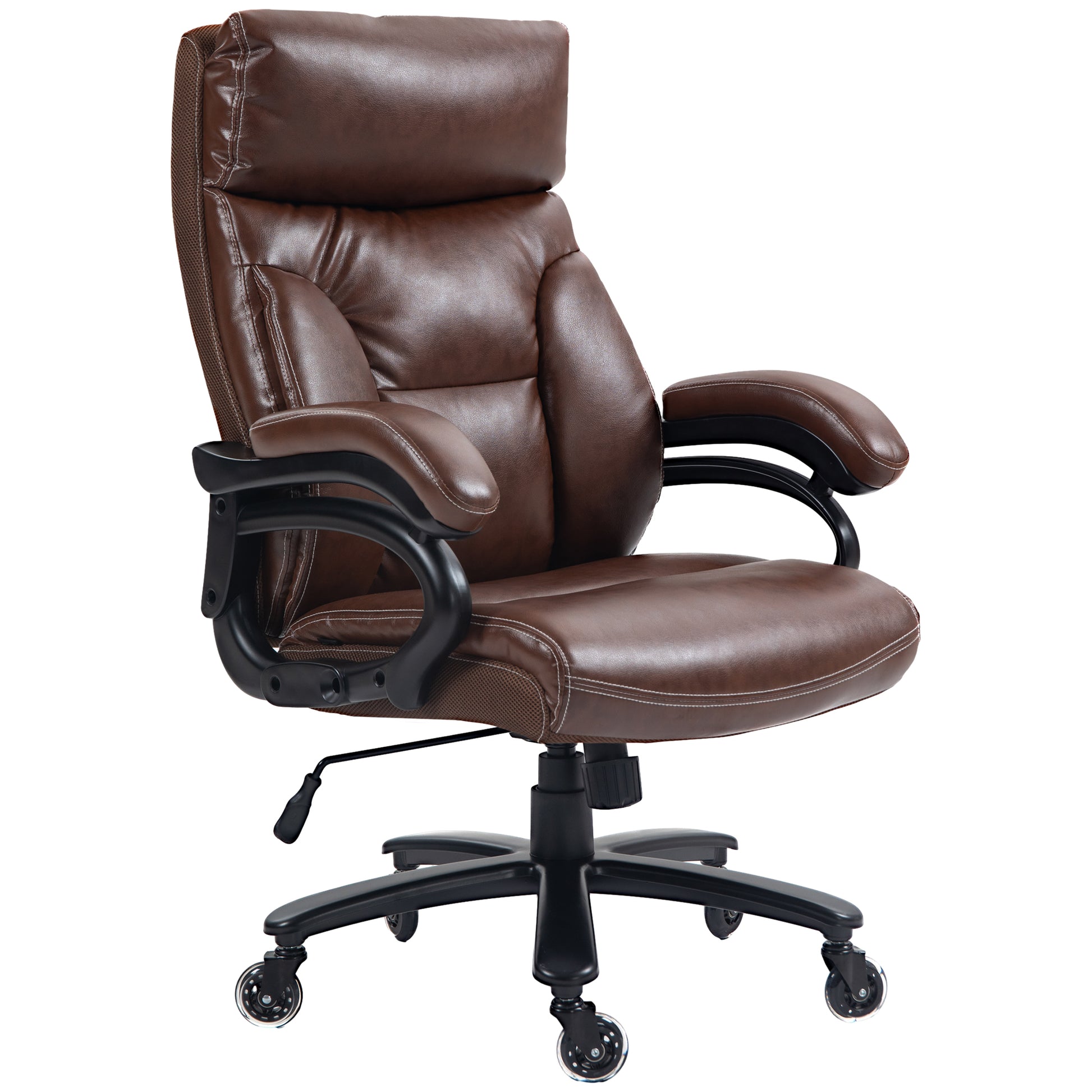 Felicity Heavy Duty PU Leather Office Chair Hold up to 400lb, Brown