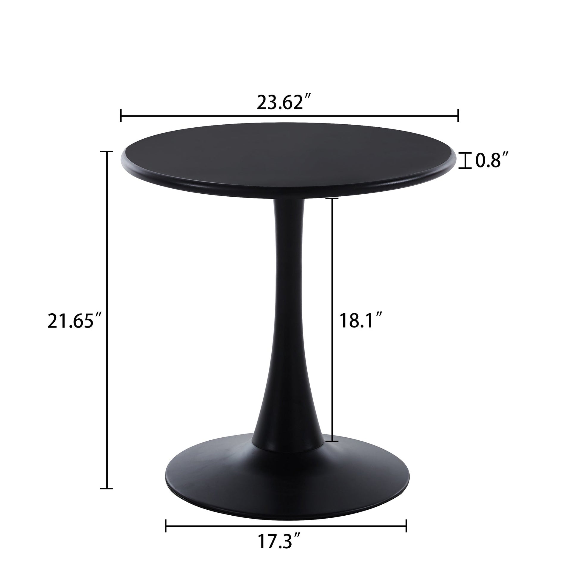 Baskin Modern 23.6'' Diameter Solid Metal Base Black Round End Table