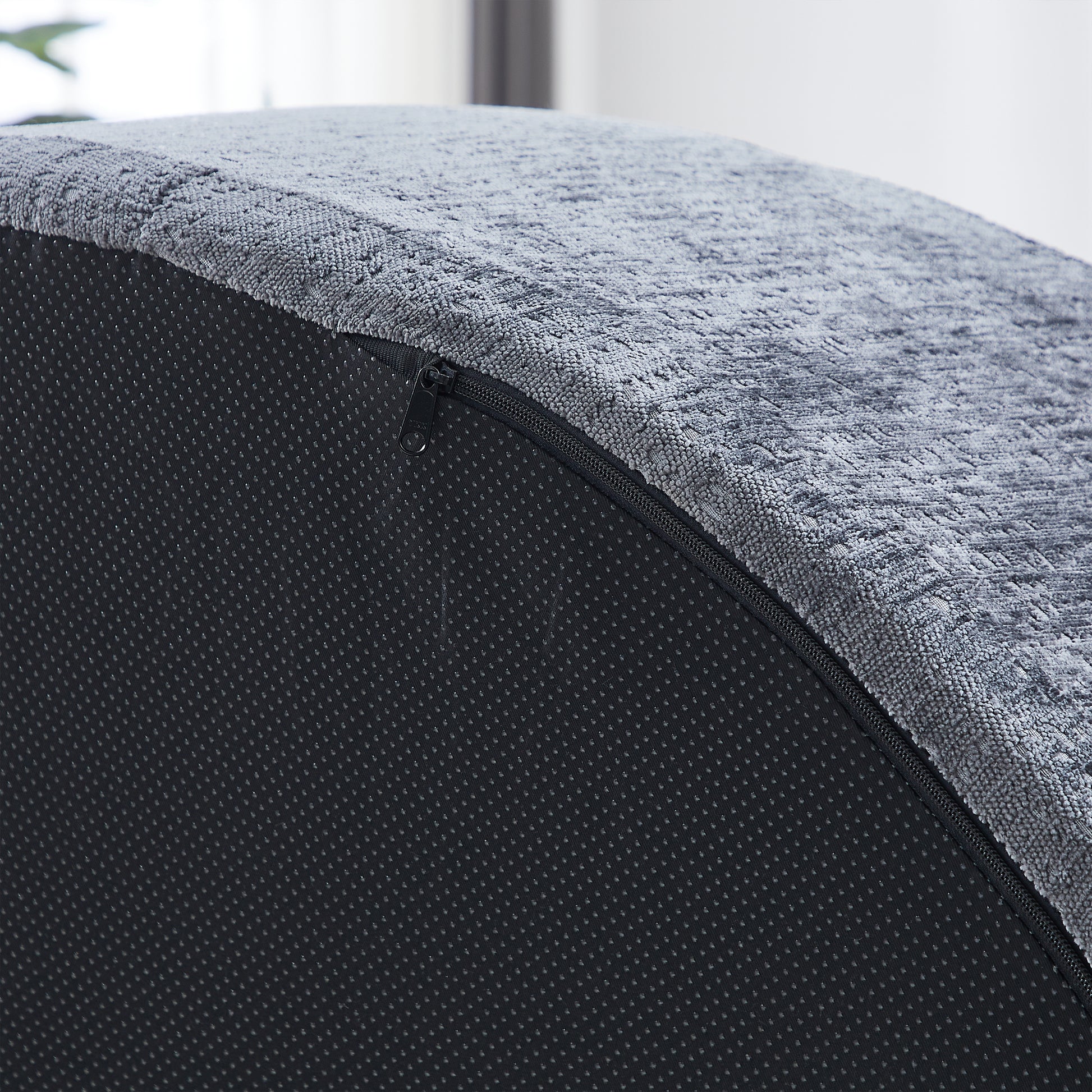 Fluffy Comfort: 55'' Chenille Grey Sponge Modern Sleeper Chair for Any Space