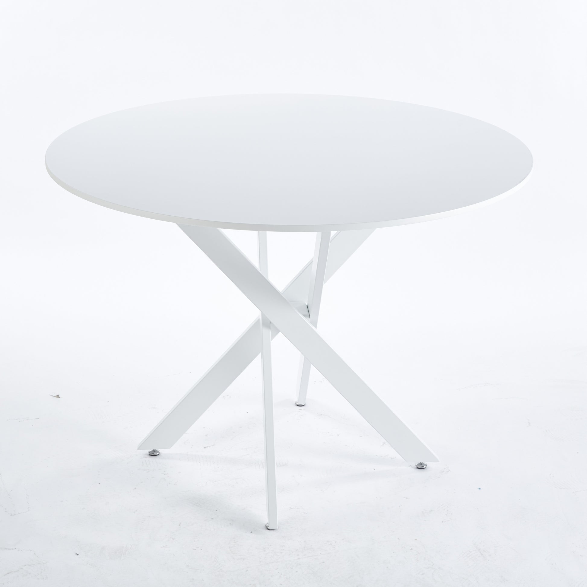 Joliette 42.1" Round Dining Table with Crossed Legs, White