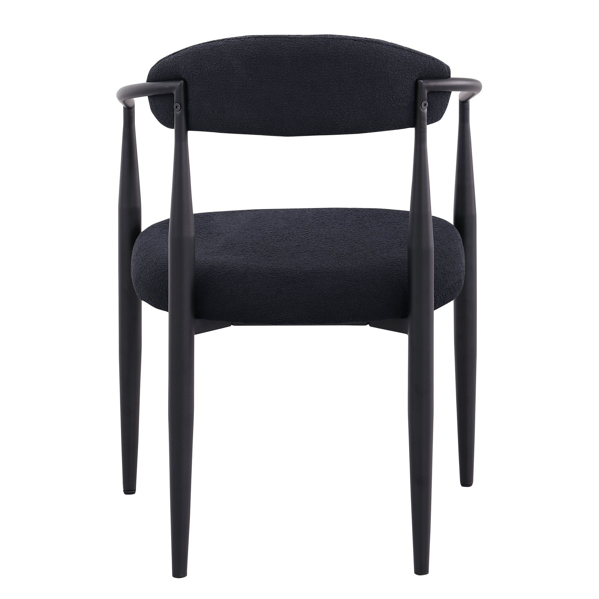 Amos Mid-Century Modern Dining Chairs with Iron Frame Set of 2 Black