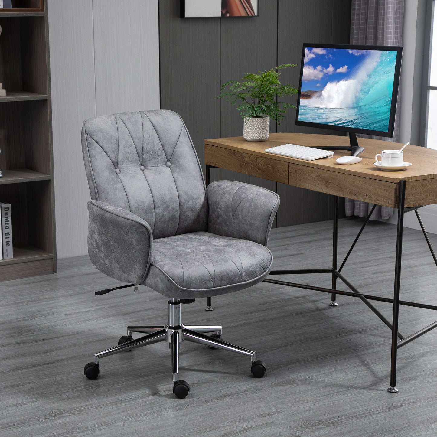 Mandalay Microfiber Office Chair, Light Gray