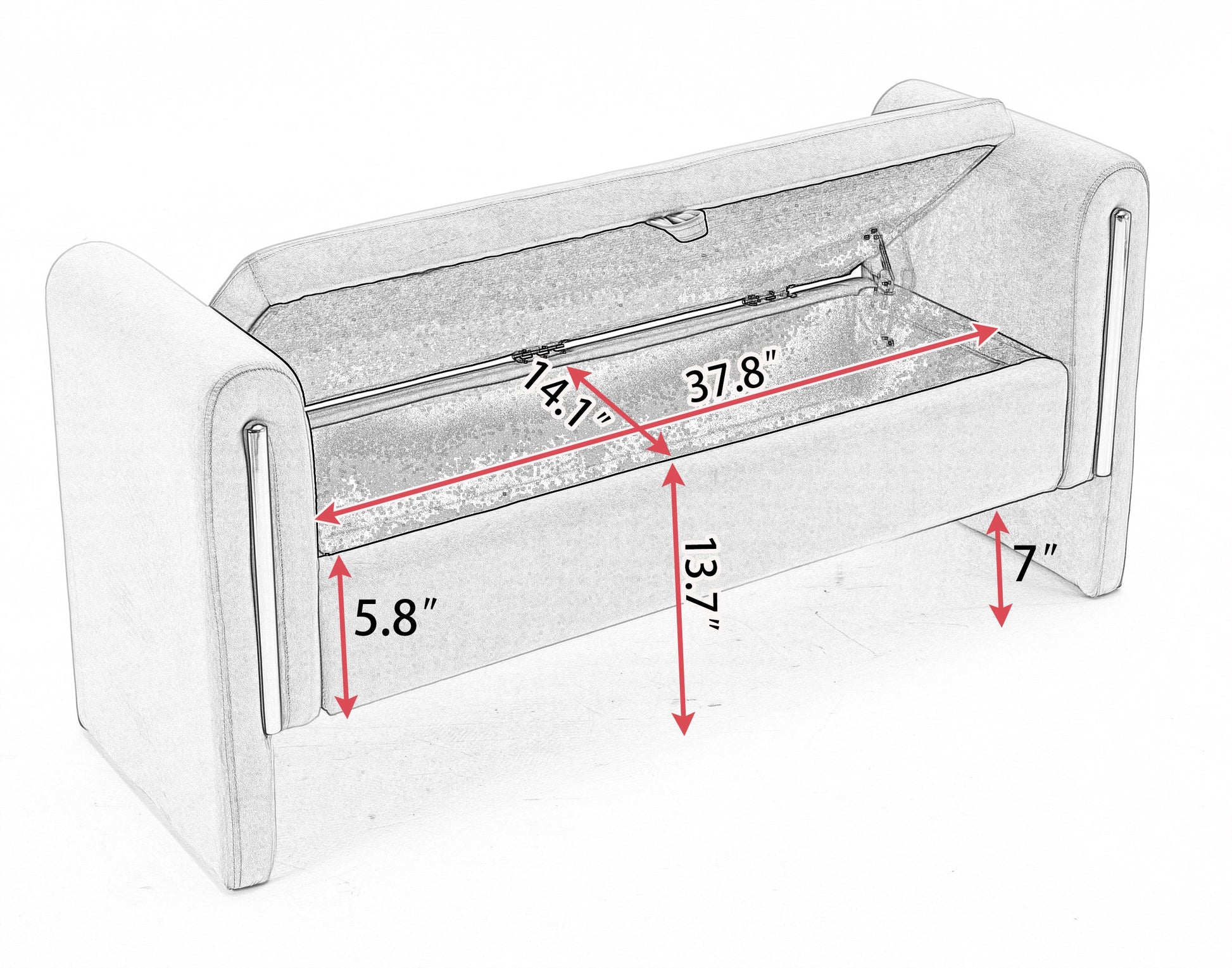 Cassidy Teddy Upholstered Bedroom Storage Bench - Ivory